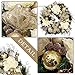 Valery Madelyn Pre-Lit 24 Inch Elegant Champagne Gold Christmas Wreath for Front Door with Shatterproof Ball Ornaments, Ribbon, Artificial Simulation Flower, Battery Operated 20 LED Lights