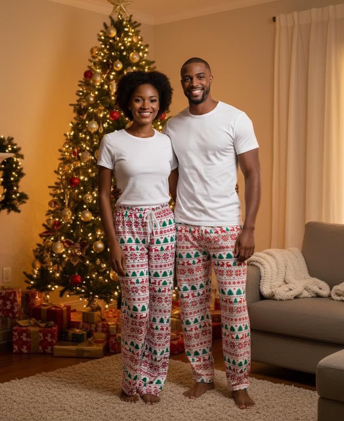 Image of Unisex Adults Holiday Themed Pajama Pants