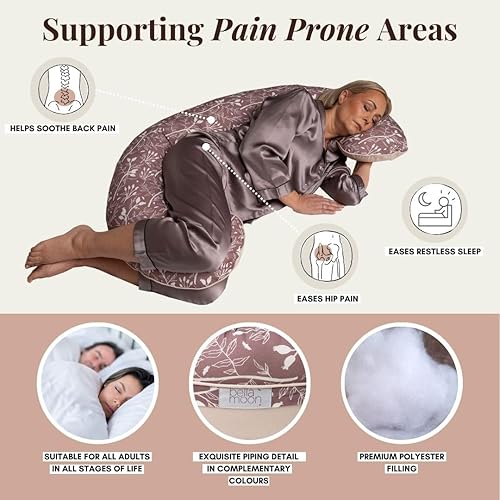Miniatura 3 de BellaMoon Almohada de embarazo en forma de C para dormir (55 pulgadas), almohada corporal de maternidad con funda de enfriamiento, soporte suave
