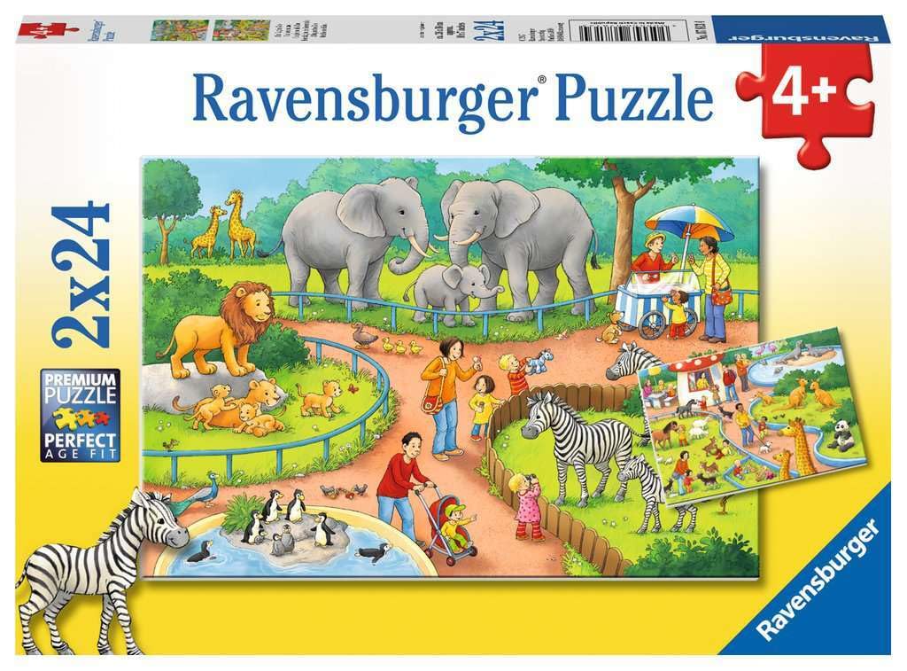 Ravensburger 2 Jigsaw Puzzles - A Day In The Zoo