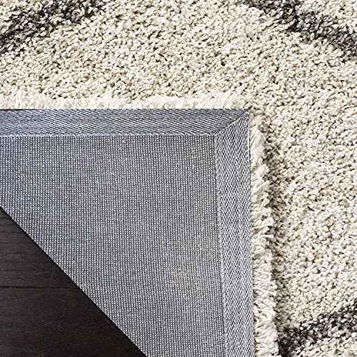 Image of Fur Shaggy Rectangular Rugs And Carpets, Modern Plush Area Rug For Bedroom Living Room Floor Mat Bedside Home Decor Carpet (8X11 Feet, Ivory|Grey)