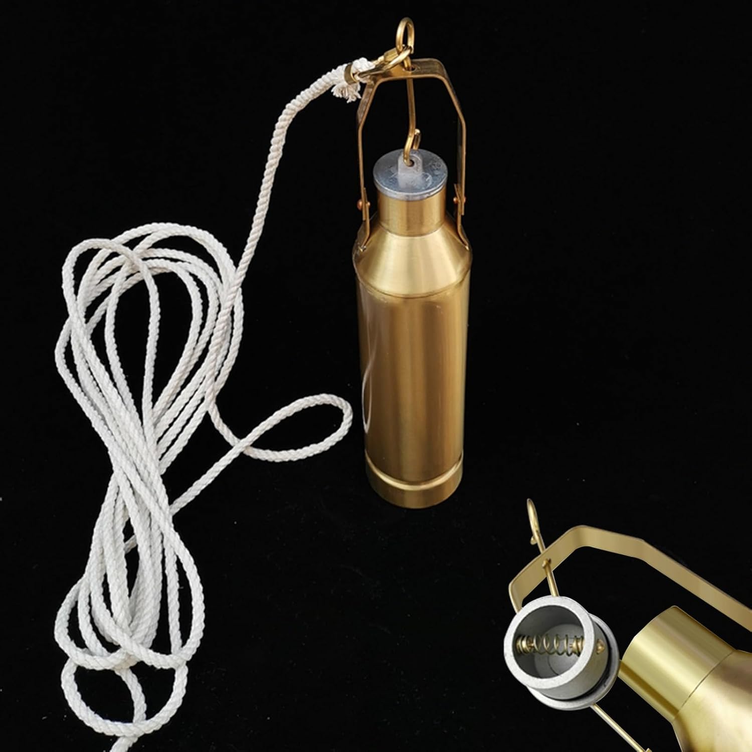 500 mL 1000 mL Oil Sample Collection Bottle with Ropes, Petrochemical Oil Tank Sampling Copper Container, Petroleum Liquid Samplers Cup Kit(1000ml,5m (16.4 ft) Rope)