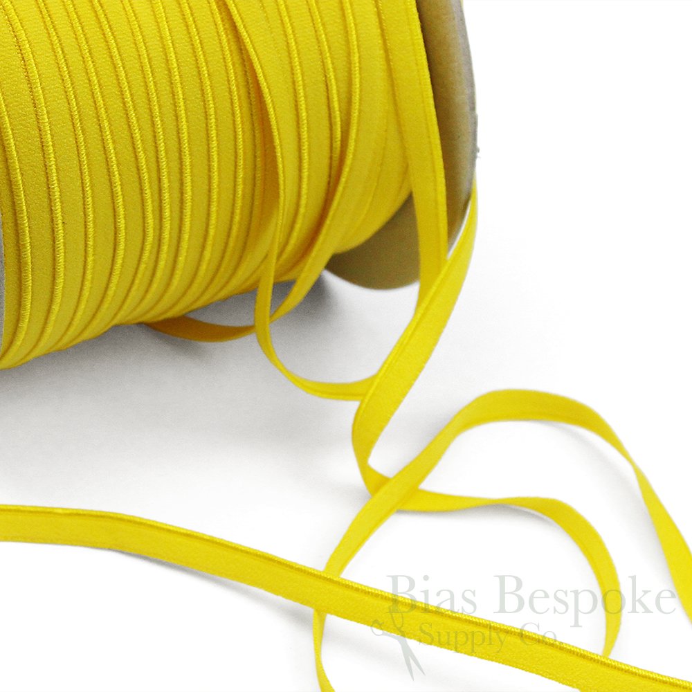 5 Yards of JETT Simple and Modern Lingerie Elastic, Sunshine Yellow, Made in Italy