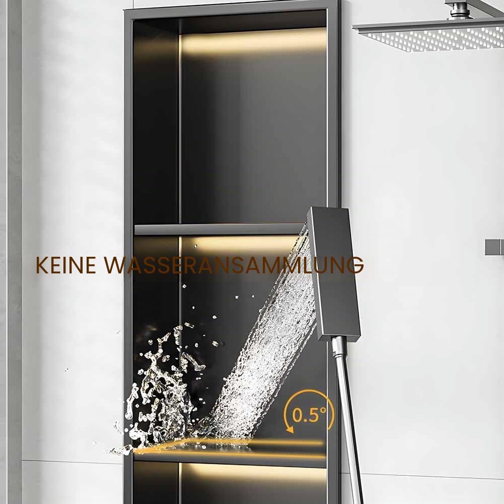 LED-Wandnische aus Edelstahl, integrierter Dusch-Organizer für Badezimmer, Küche, Hotel