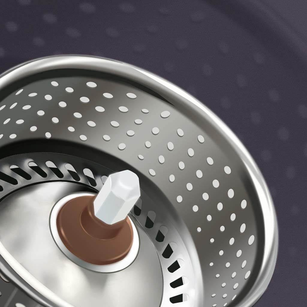DWW Ciclón Mojado rotativo Mojado y Cubo de balanceo para Limpieza de Pisos, Sistema de escurrido Simple, Limpieza de escobas de Tela de Microfibra y Ruedas (Color : Hydraulic Rod+Stainless Steel)