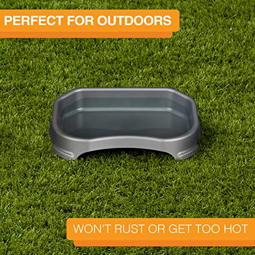 Image of Neater Pet Brands Large Capacity Outdoor Dog Water Bowl for Small Dogs, Cats, Reptiles, Birds, & Small Animals, Outdoor Water Bowls for Dogs (8 Cups), Feed Bowl & Trough, Indoor or Outside, Grey