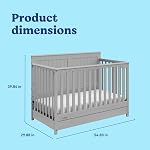 Graco Hadley 4-in-1 Convertible Crib with Drawer,Pebble Gray,Easily Converts to Toddler Bed Day Bed or Full Bed,Three Position Adjustable Height Mattress,Some Assembly Required (Mattress Not Included)
