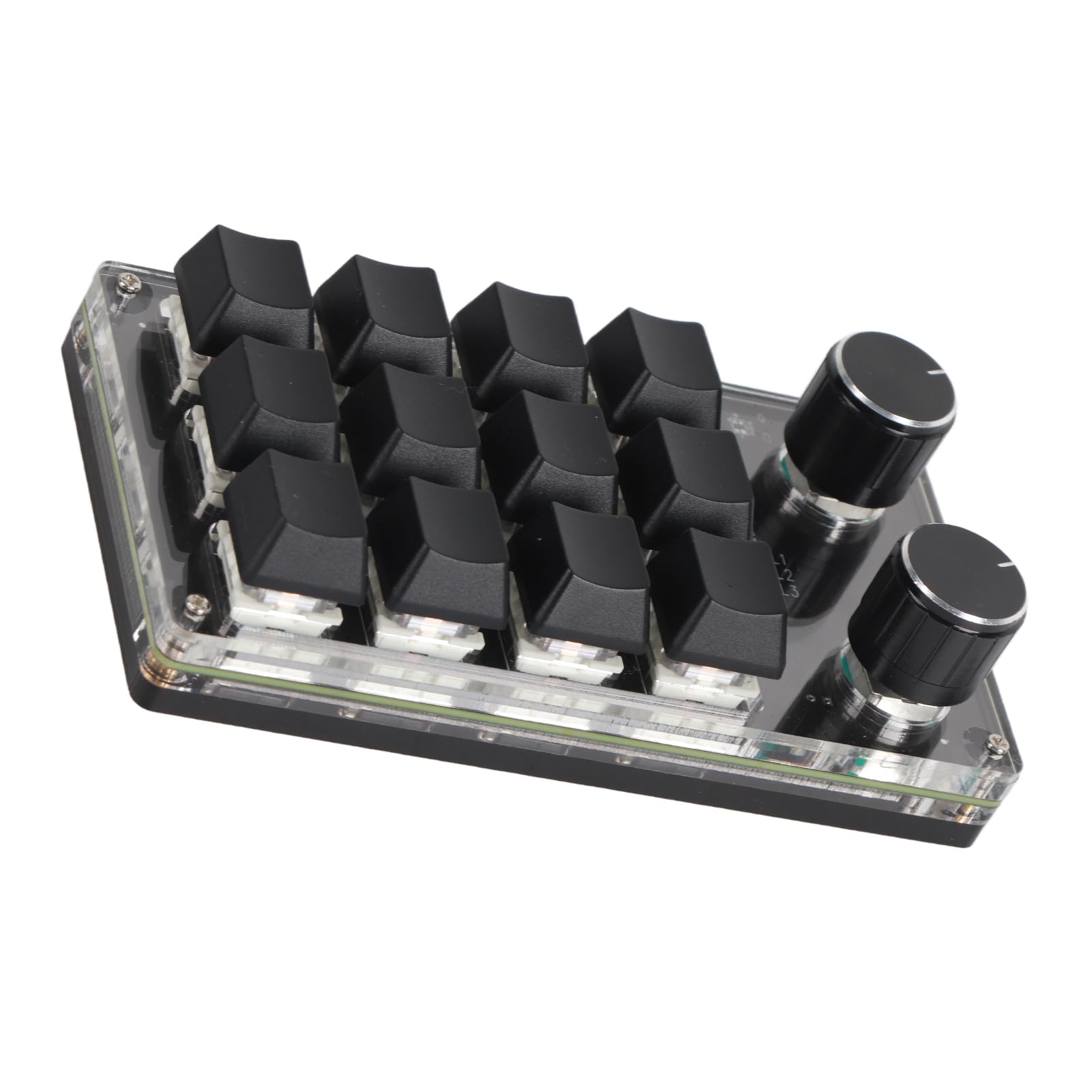 Clavier Macro Programmable, 2 Boutons Bleu Commutateur Noir 12 Touches Mini Clavier avec RVB pour Jeux de Bureau Musique Média