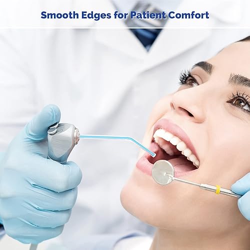 Miniatura 6 de JMU 1000pcs aire agua jeringa puntas dentales, boquillas de pulverización desechables para limpieza oral, arco iris 4 bolsas