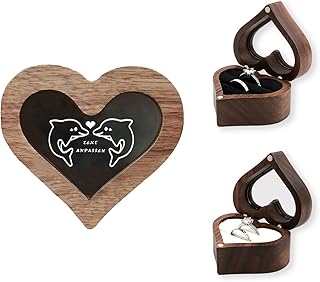LAIFU Personalisiert Ringkissen Hochzeit Holz mit Namen & Datum Personalisiert für Eheringe mit Gravur