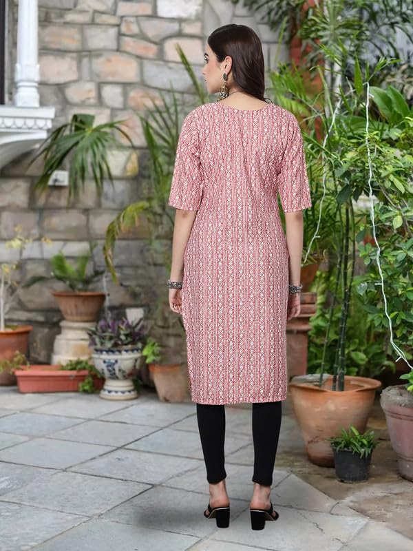 Pinkmint Festival Wear Printed Crepe Kurti's For Women's Ll Ethnic Kurti Ll Comfortable Kurti (Pack Of 6)