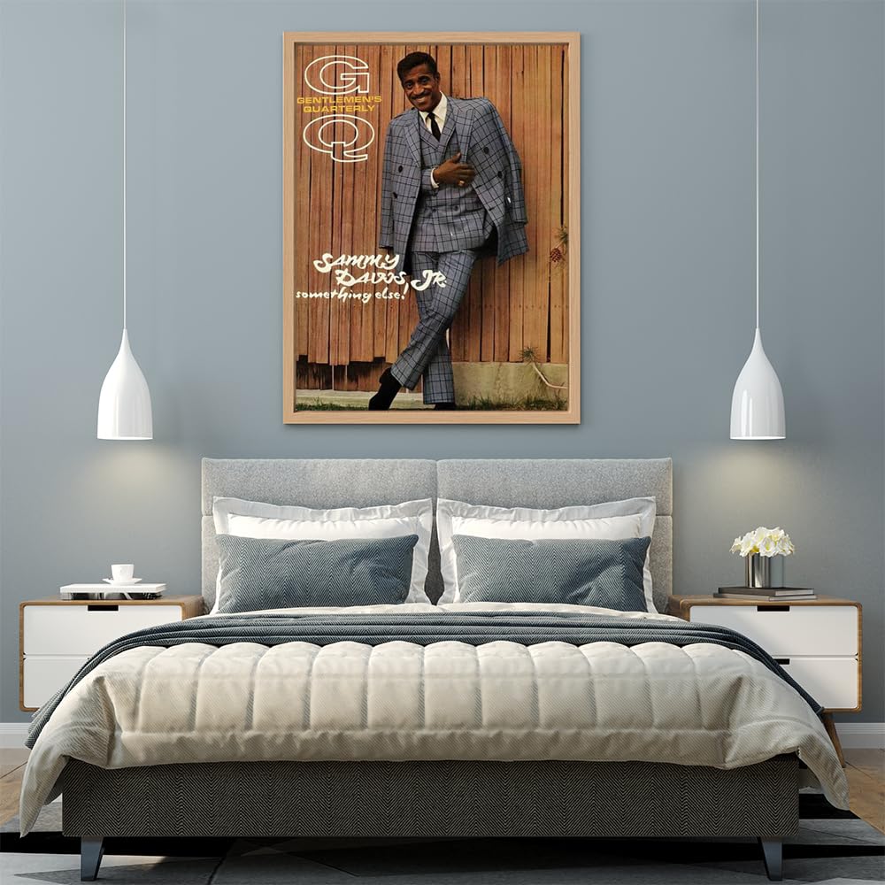 VERRE ART Printed Framed Canvas Painting for Home Decor Office Wall Studio Wall Living Room Decoration (45x60inch Wooden Floater) - Gq Cover Featuring Sammy Davis Jr