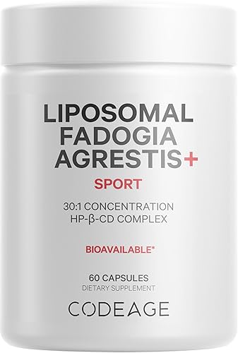 Codeage Suplemento Liposomal Fadogia Agrestis 600mg - Extracto de Fadogia Agrestis 30:1, vitamina D3, zinc, fenogreco, pimienta negra BioPerine -