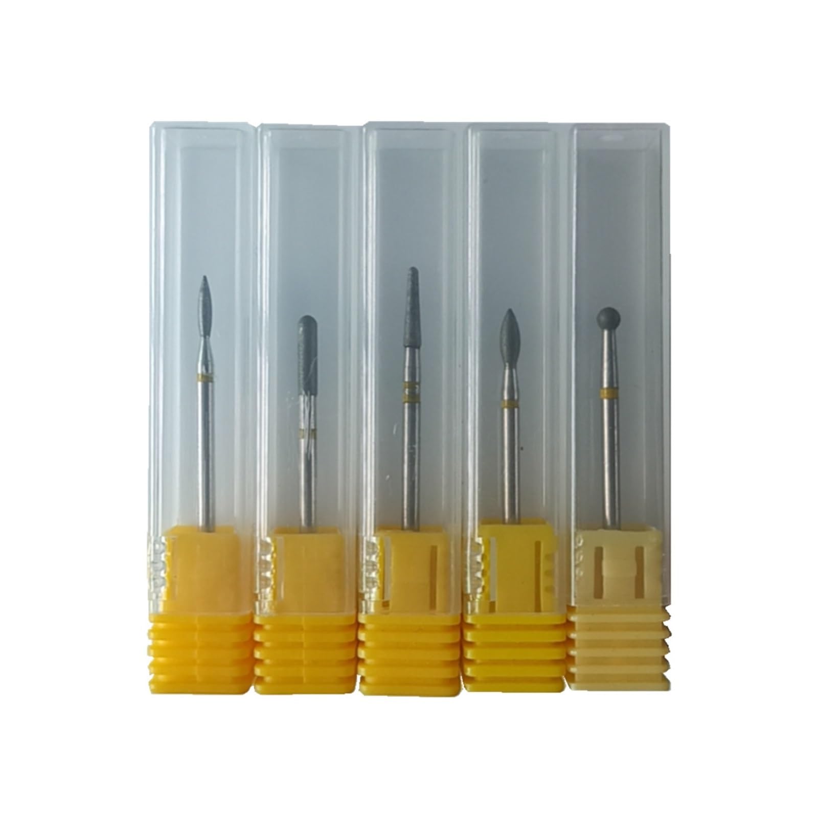 Set di punte per unghie per manicure, Confezione da 5 frese in carburo diamantato for manicure e pedicure, for unghie naturali e artificiali, in acciaio inossidabile.(Cd-xf-opp)