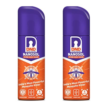 DND Nanosol Flying Insect Killer | Mosquito Repellent Aerosol Spray | Instant Kill Action | 12 hrs Protection | Pack of 2 - 32g (50ml) Each