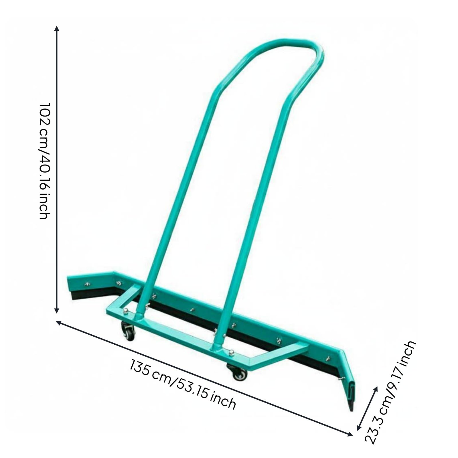TISHITA Limpiador de Canchas de Aluminio Squeegee de Suelo Limpiador de Agua de Piso con Ruedas Completo Adecuado para Mantenimiento Diario en Canchas y Pisos Duros, Verde