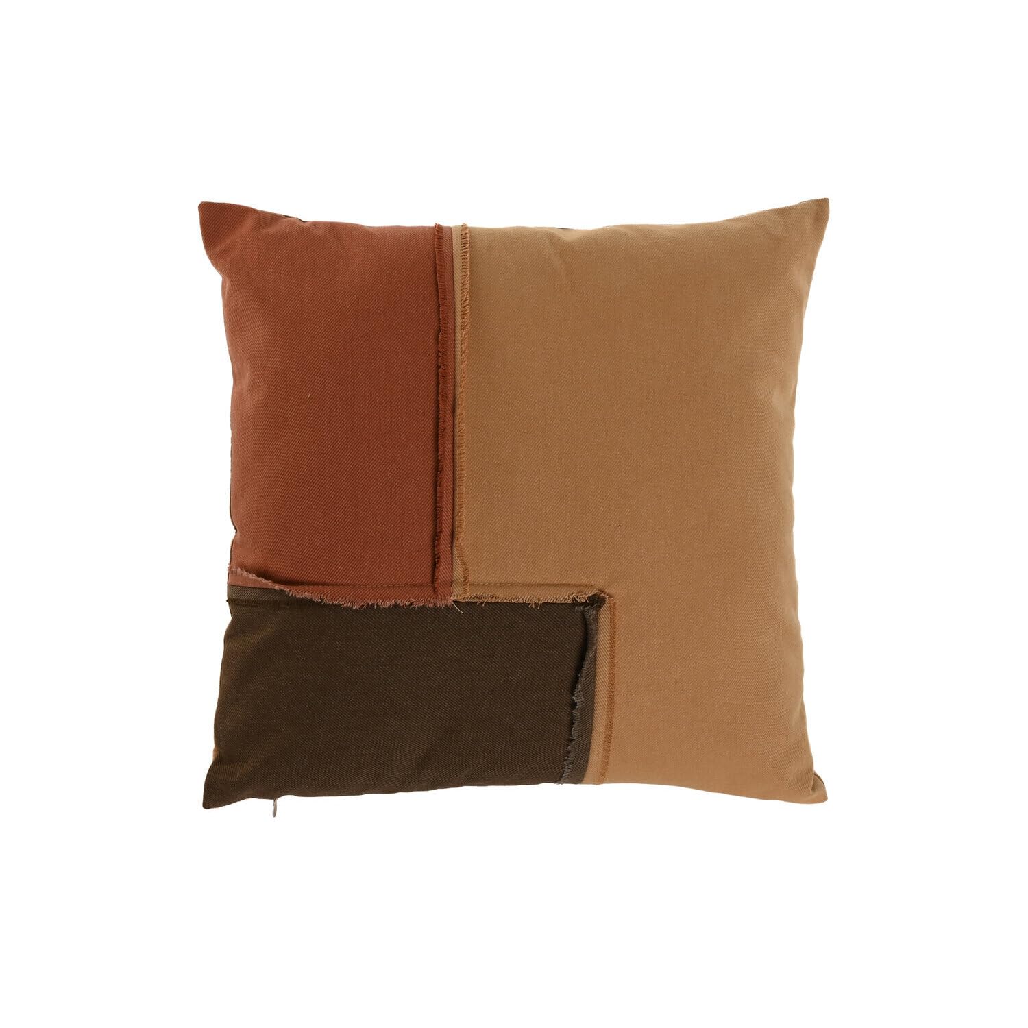 Coussin coton 45x45 moutarde anti-affaissement 420g patchwork pour assise ferme