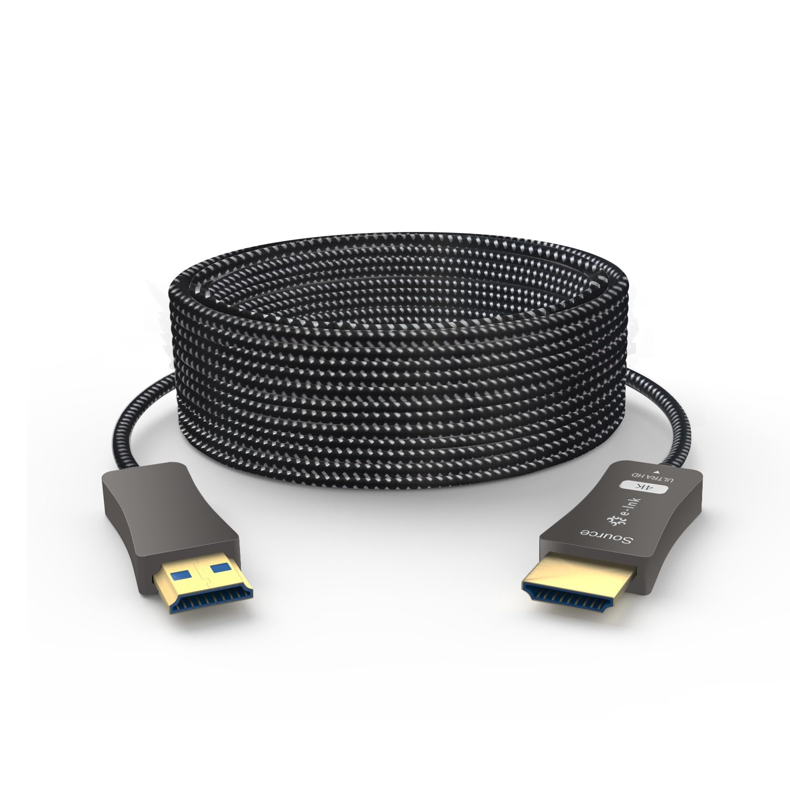 Throncom 4K HDMI Fiber Optic Cable 15m(49.2ft), HDMI 2.0 Ultra High Speed 18Gbps 4K60Hz 2K120Hz Slim Braided Cable