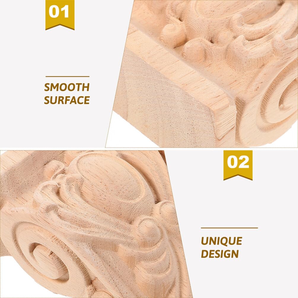 Cabilock Dekorative Holzkonsolen aus Massivem Holz mit Geschnitztem Europäischem Design Einfache Montage zur Verschönerung von Wohnzimmer und Villa