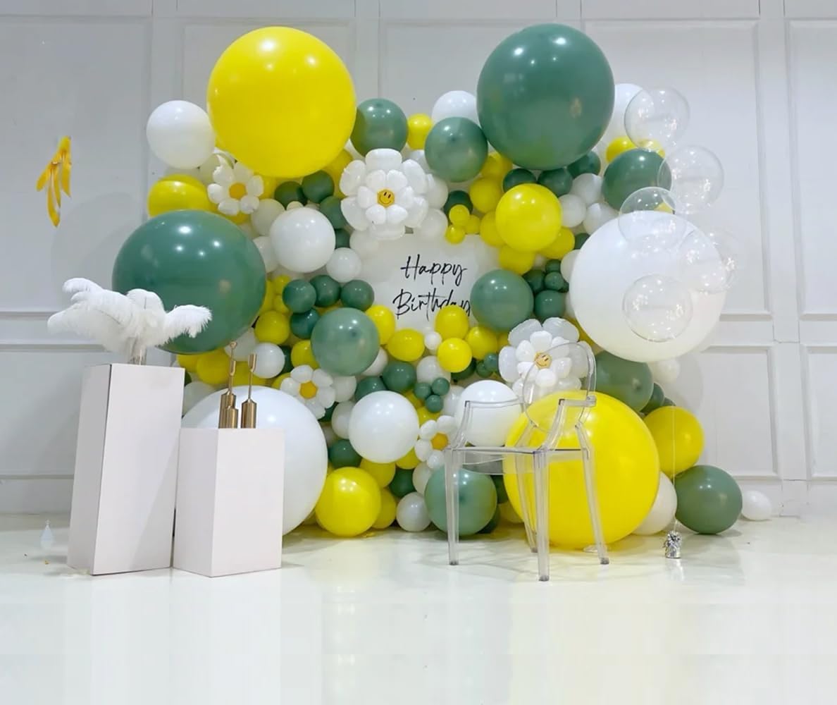 Amazon.com: Anllecr 142Pcs Green and Yellow Balloon Garland Arch Kit ...