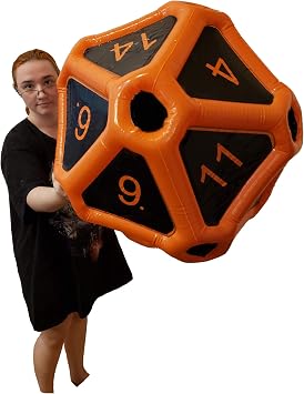 Black Bazaar Large D20 Dice Inflatable Extra Large Giant Gaming DND Tabletop RPG Roleplaying Dungeons and Dragons