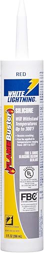White Lightning W44117010 Flame Buster Sellador de silicona de alto calor, 10 onzas líquidas, rojo