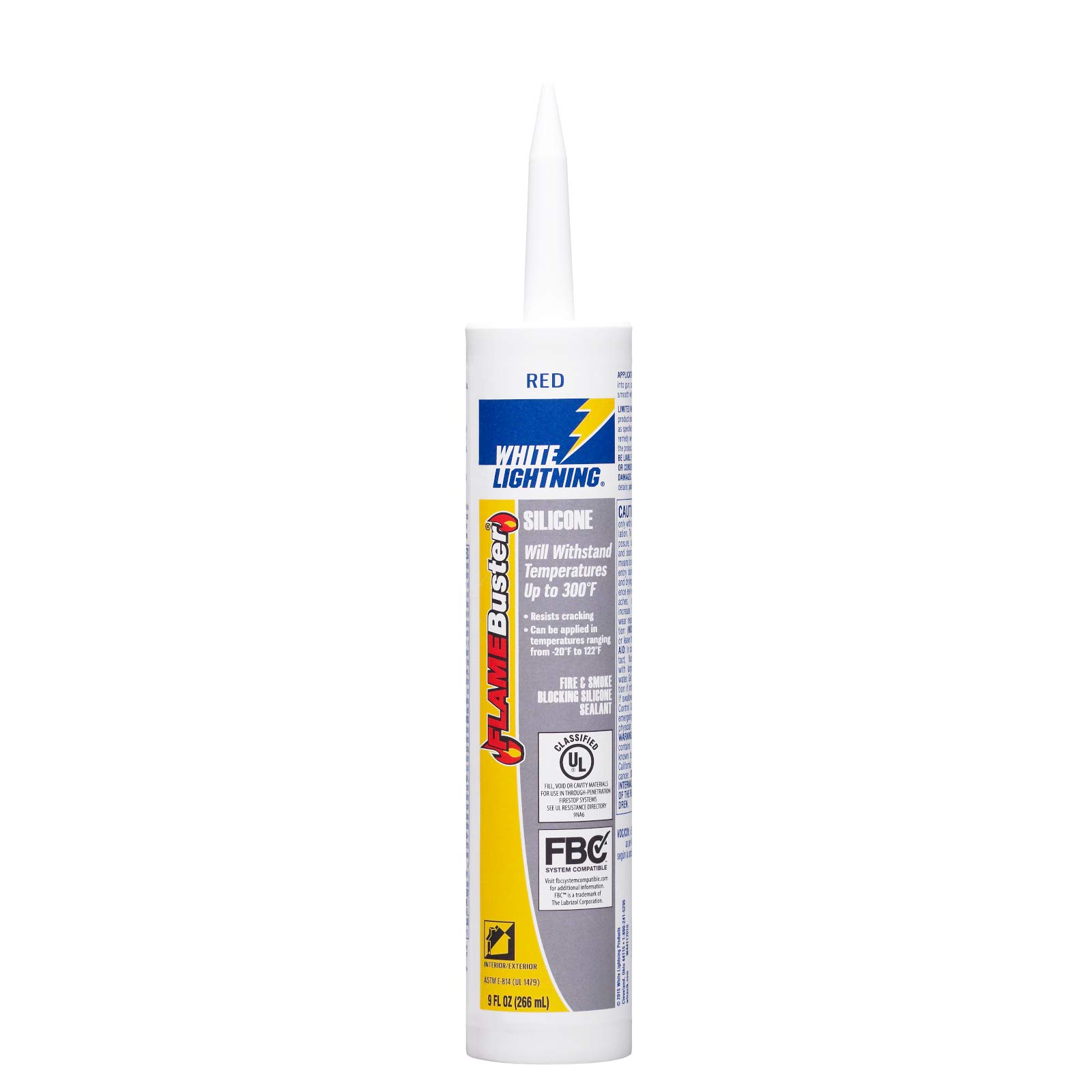White Lightning W44117010 Flame Buster High Heat Silicone Sealant, 10 Fluid Ounce, Red