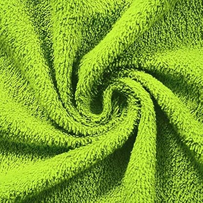 ECH Green Velly Indische Baumwolle Badetücher und Handtuch-Set, 450 g/m², Limette und Marineblau, 6 Stück – Bild 4
