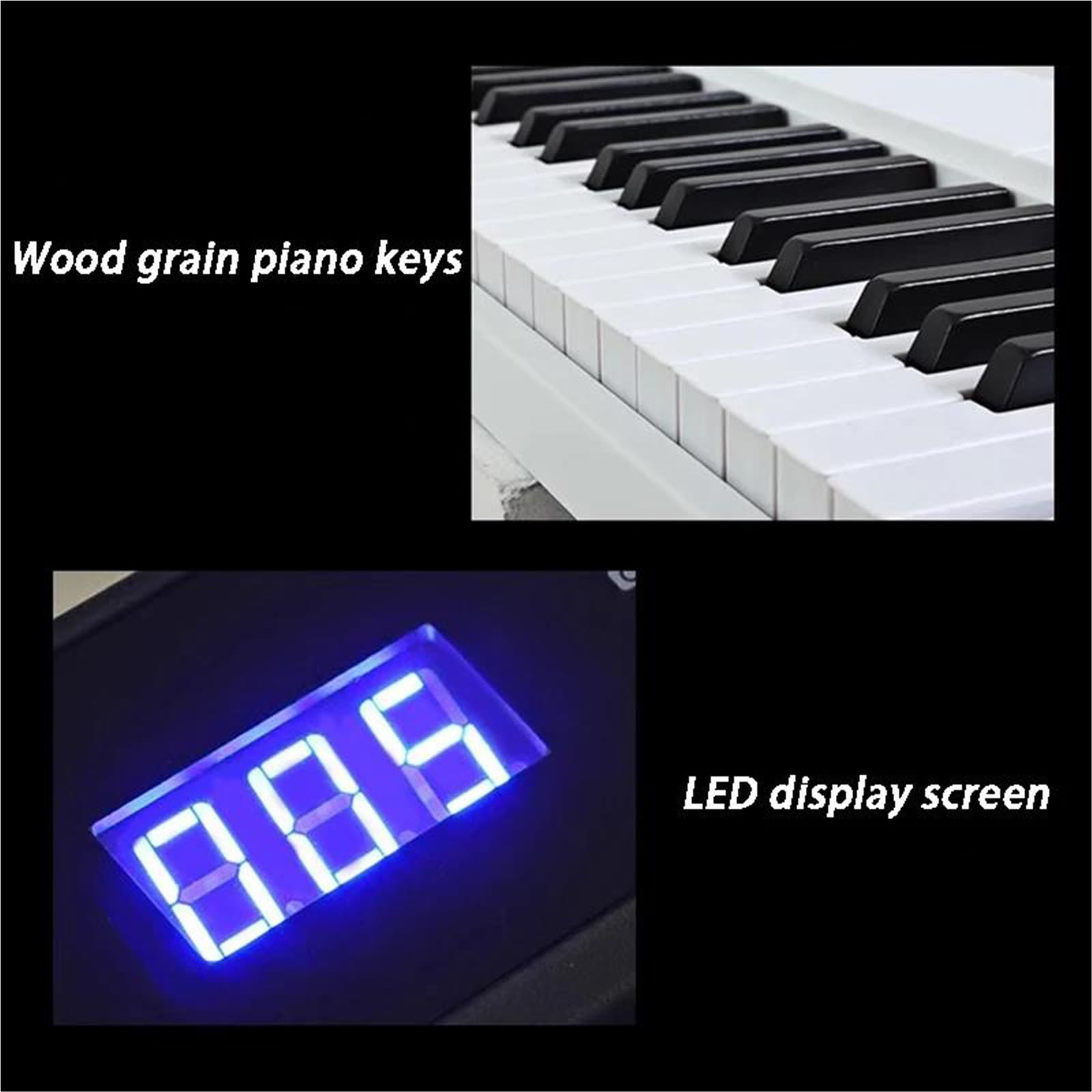 Profesjonalne Pianino Elektroniczne 88 Klawiszowe Pianino Elektroniczne Przenośne Profesjonalne Instrumenty Klawiszowe Dla Dorosłych Początkujących Muzyka(White)
