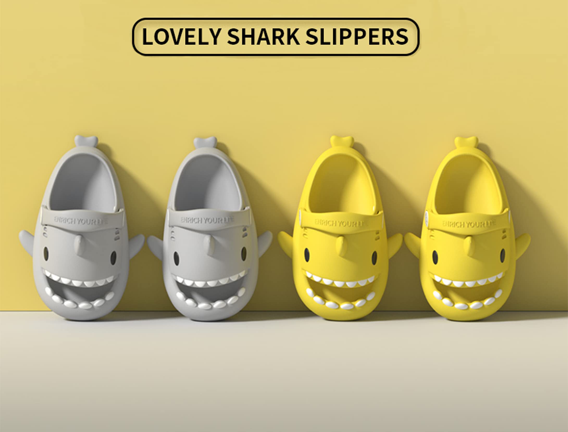 SMajong Chanclas de Playa para Niña Niño Zapatillas de Baño Antideslizante Zapatos de Piscina Ligero Verano Mules, A Amarillo, 25/26 EU