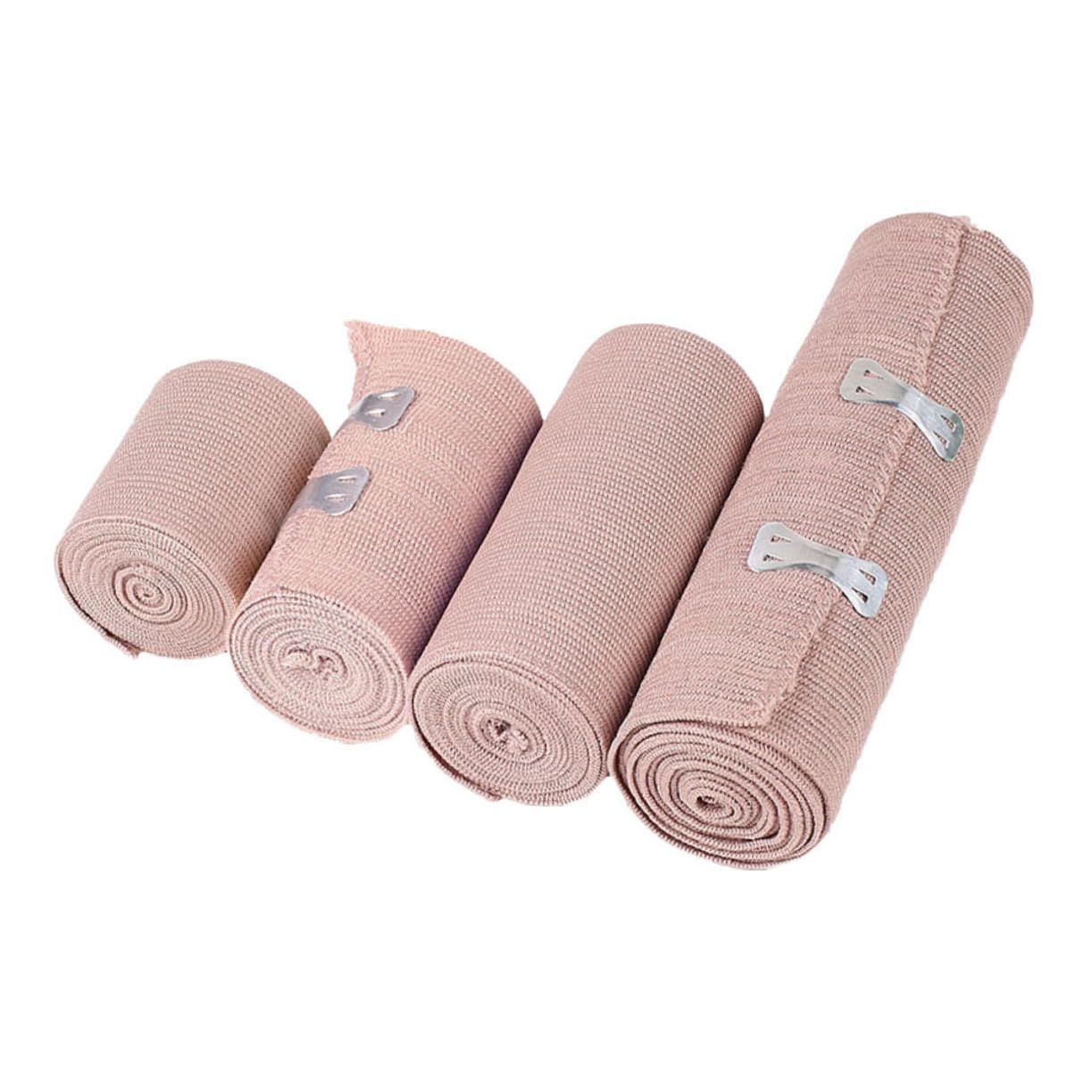COLLBATH 4pcs Elastic Bandage Wrap Snatch Bandage Tape Roll White Large Wide Ace Bandage Protective Sports Injury Strap