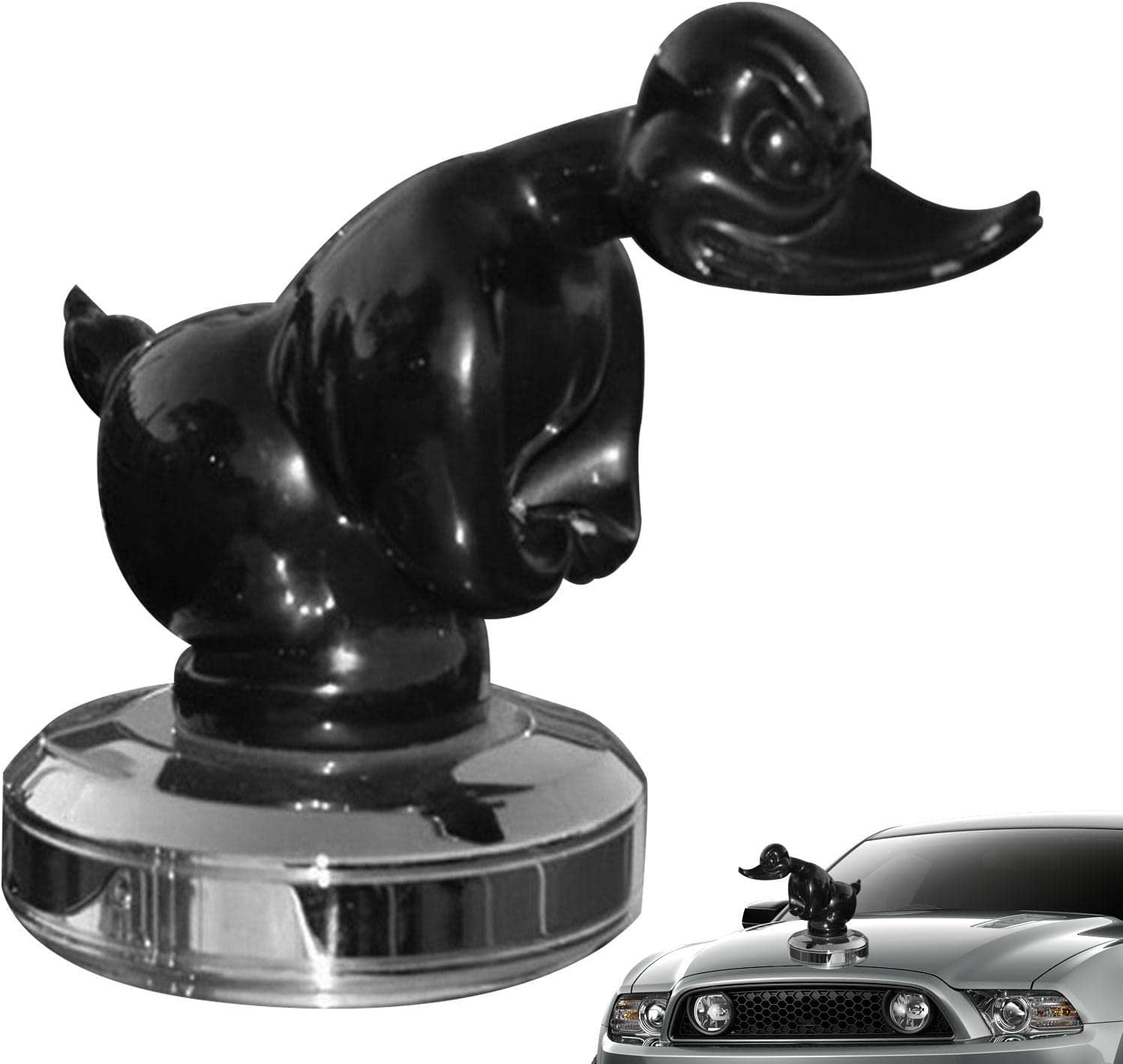 Angry Rubber Duck Hood Ornament Cool Duck Ornament Car Emblem, Front