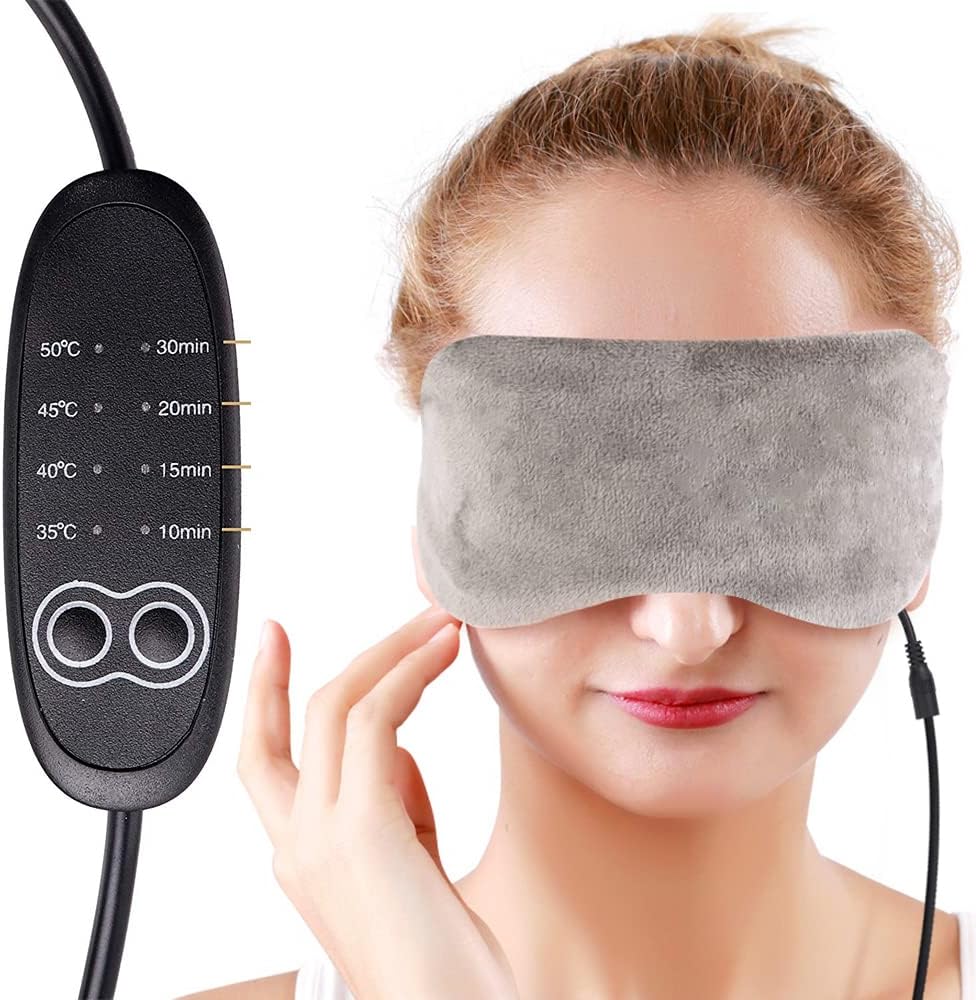 NEWGO®USB Heated Eye Mask Steam Warm Eye Compress with Temperature
