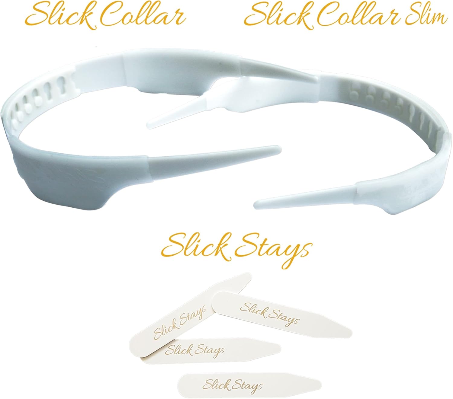 Vista 9 de Slick Collar Conjunto de soporte ajustable para el cuello de la camisa con soportes para el cuello para hombres y mujeres camisas blancas Blanco