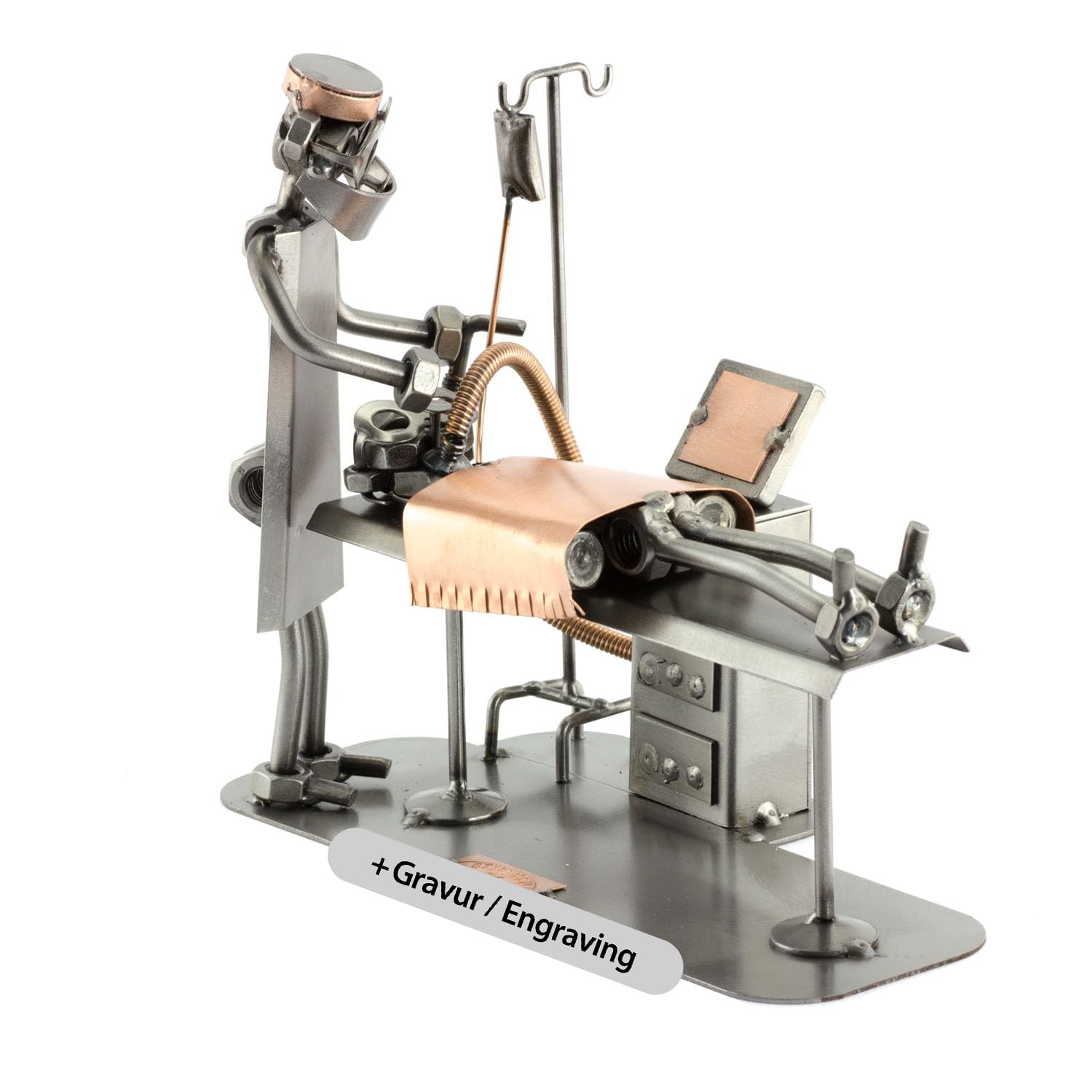 Steelman24 I Nuts and bolts sculpture Anaesthesiologist With Personal Engraving I Handmade ornaments I I Metal figurine