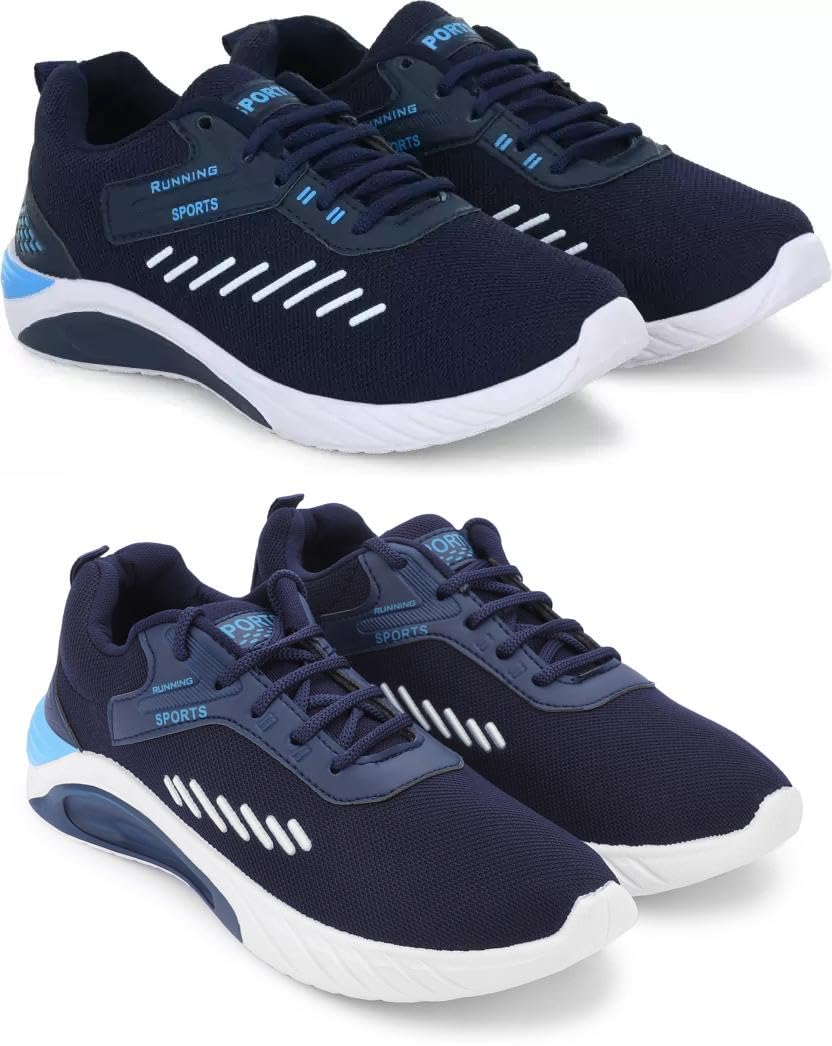 Classic Sports Shoes for Men – Running Combo of 2 Lightweight Pairs Multi-image-25