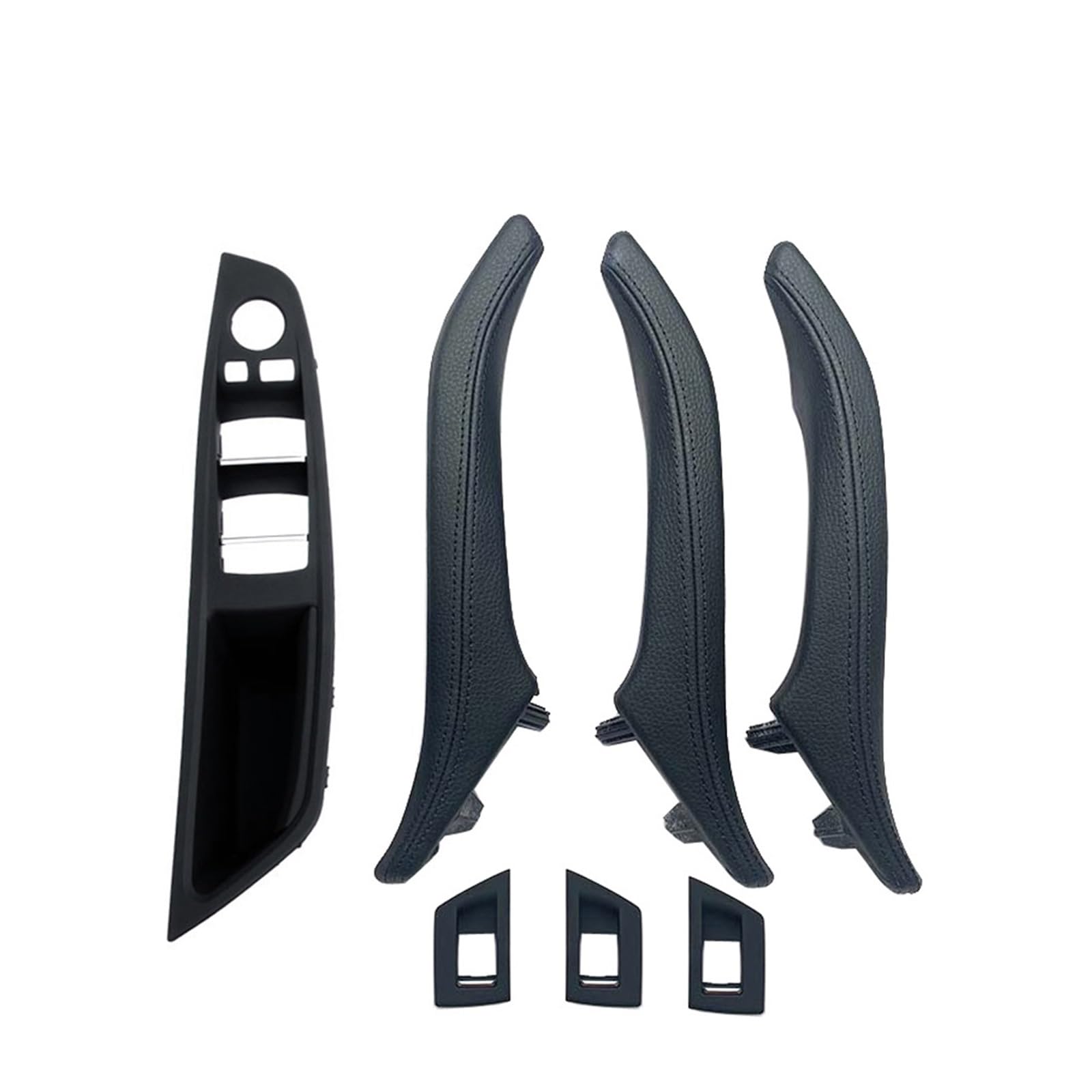 Hhfksci A Black Set Car Interior Door Pull Handle Lhd 7Piece For Bmw 5 Series F10 F11 F18 520 523 525 528 530 535 Interior Door Armrest Panel Pull Handle With Outer Cover(A Black Set)