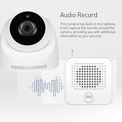 Miniatura 4 de REVOTECH Cámara IP POE interior HD 3MP con audio, cámara de seguridad domo 3 matriz LED IR visión nocturna P2P visión remota CCTV Cam H.265H.264 1