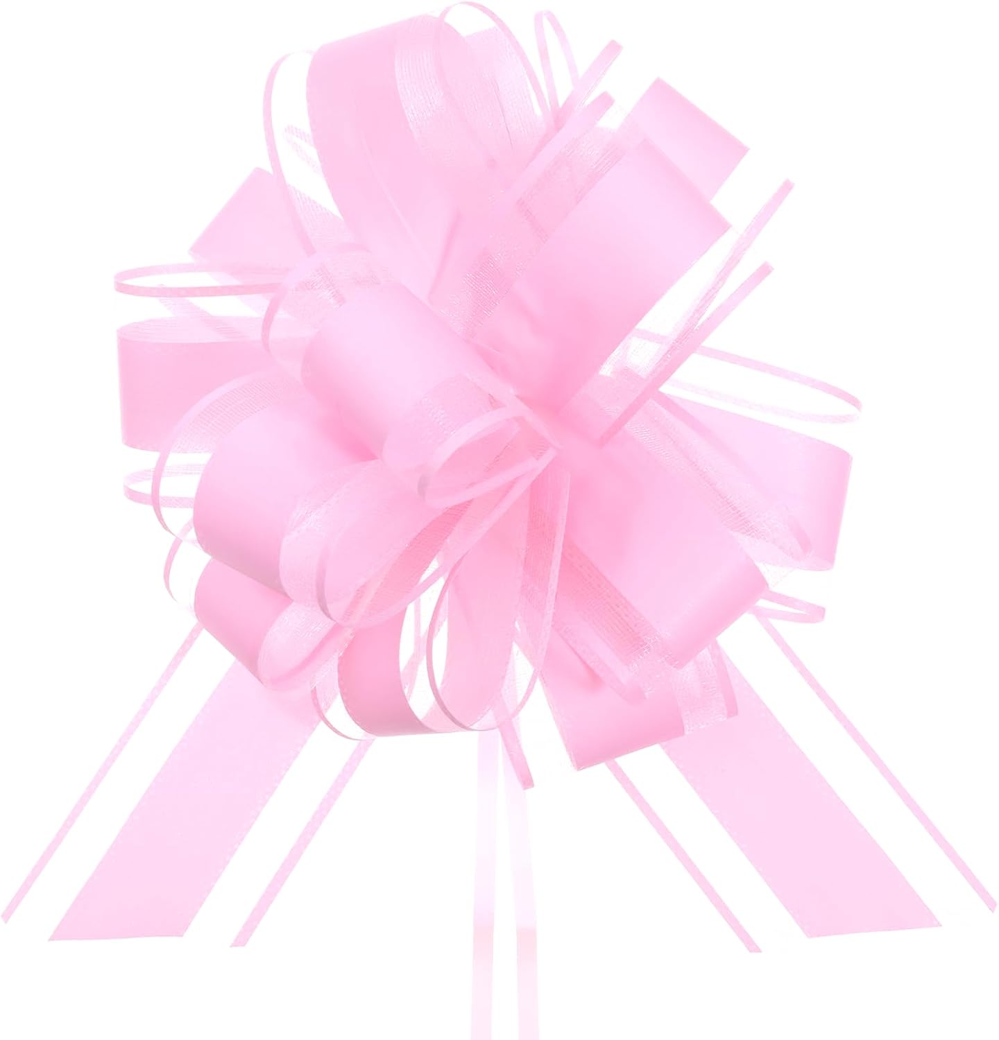 10Pcs Pink Bow Gift Wrapping Ribbon, 8 Inches Large Pull Bows, Matte Bouquets Bows, Ribbon Bows for Wedding Christmas Birthday Party Gift Baskets Valentine's Day Flower Gift Boxes Decoration