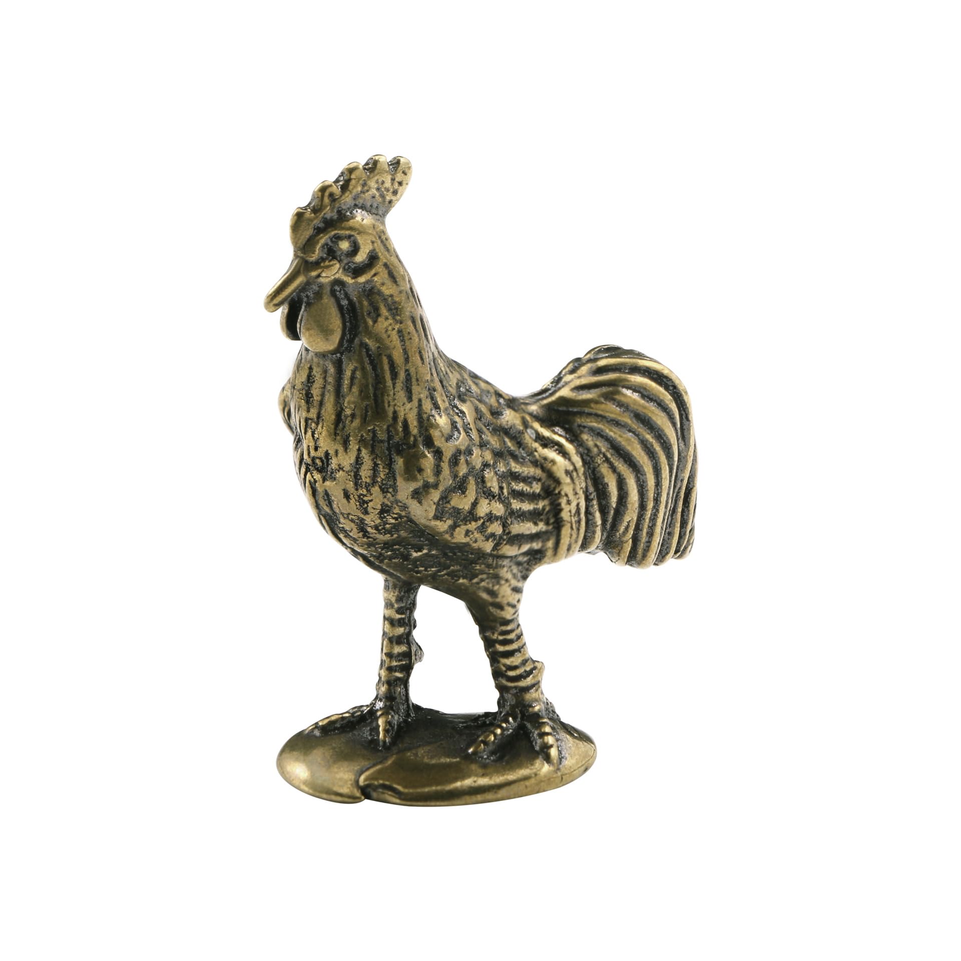 NGDFGR Brass Rooster Model Miniature Figurines,Bronze Interesting Animals Zodiac Chicken Statue Sculpture Desktop Ornament Home Bonsai Landscaping Sand Table Car Decor Accessori