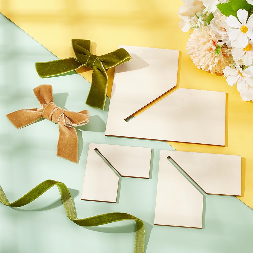 AHANDMAKER 4 Dimensioni Rettifica Maker Templates, Ribbon Bows Making Tool Legno Rettifica Cravatta Tavole Artigianato Strumento di Cucitura per Capelli Levigatura Archi Fai da te