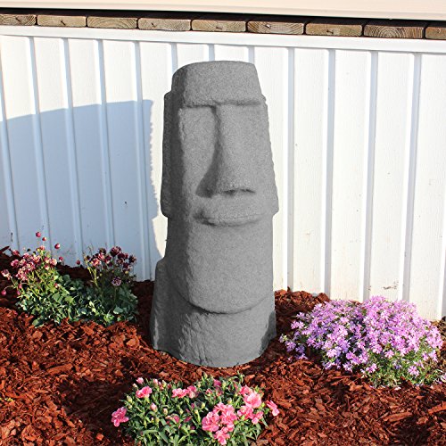 EMSCO Group Easter Island Head Statue – Natural Granite Appearance – Made of Resin – Lightweight – 28” Height - Image 3