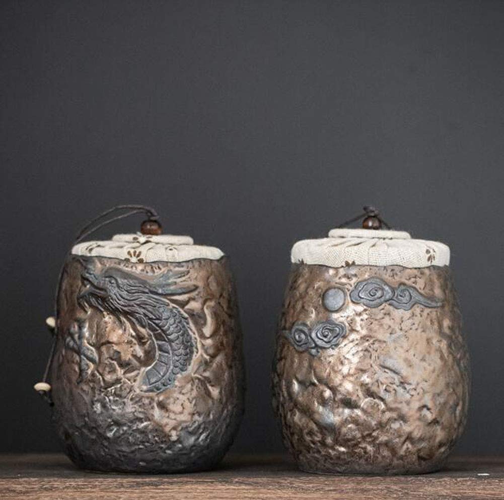 Japanese Gilt Ceramics Tea Canister Traditional Tea Caddy Sealed Canister for Household moisture-proof storage Jar A14