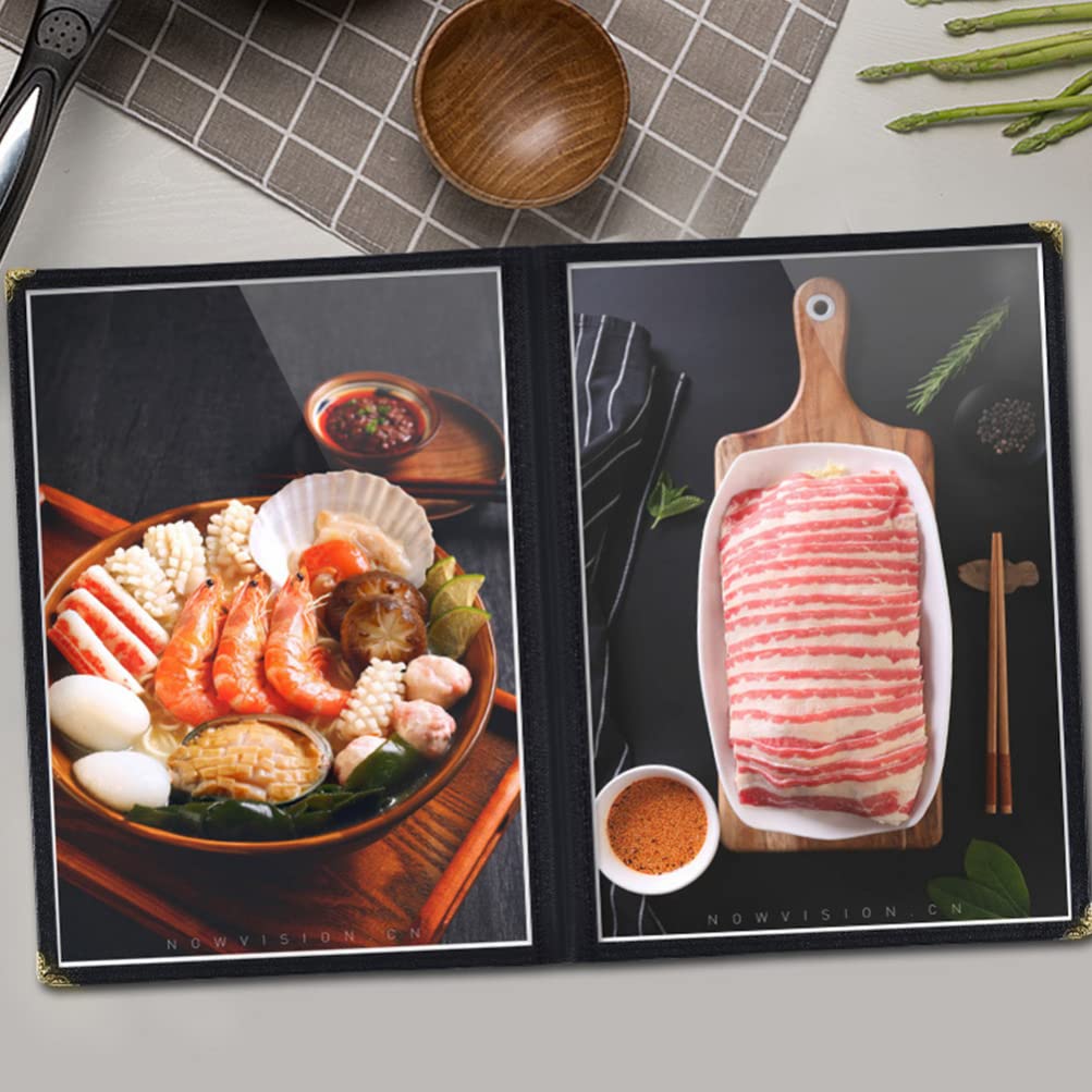FAVOMOTO Restaurant Menu Covers 8 Page PVC A4 Size Easy Clean Menu Folder for Cafe Pub