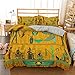 Zestaw pojedynczych poszewek na kołdrę turkusowa musztardowa żółta pościel zestawy pościeli z mikrofibry poszwa na kołdrę odporna na kurz zestaw pościeli nadaje się do prania zestaw pościeli, 1 poszewka na kołdrę z zamkiem błyskawicznym i poszewki na poduszki 2 opakowania 50 x 75 cm