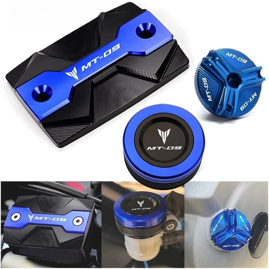 Fluid Reservoir Cap for Tracer MT09 SP FZ09 FJ09 2013-2022 MT-09 MT 09 Motorcycle Front Rear Brake Fluid Reservoir Tank Cover Oil Filler Cap