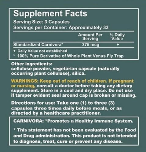 Miniatura 3 de Carnivora Vegi-Caps - Cápsulas veganas sin gluten para reducir la fatiga, fortalecer y apoyar tu sistema inmunológico (100 cápsulas)
