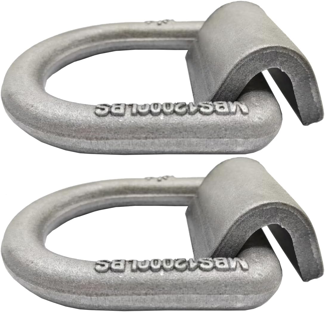 2 PCS D Ring 1/2 inch Heavy Duty Weld-On Forged Fits Trailer Truck Cargo RV ATV Tiedowns Farm Applications and More MBS:12,000 LBS D-Ring