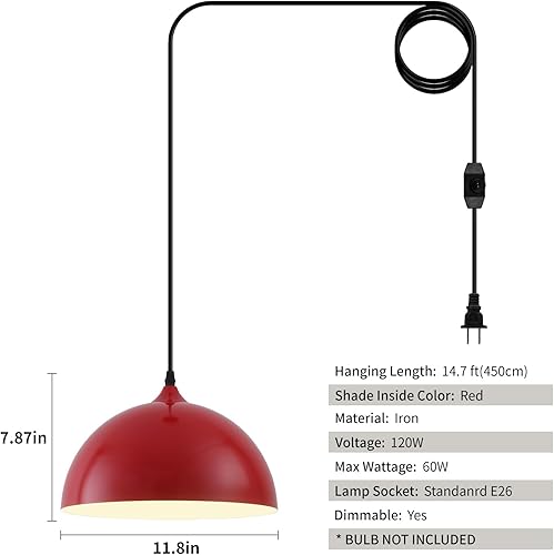 Miniatura 70 de Lámpara Colgante Industrial Electrochapada en Oro de 11.8 pulgadas, Paquete de 2, Lámparas Colgantes de Metal para Isla de Cocina, Lámpara Colgante