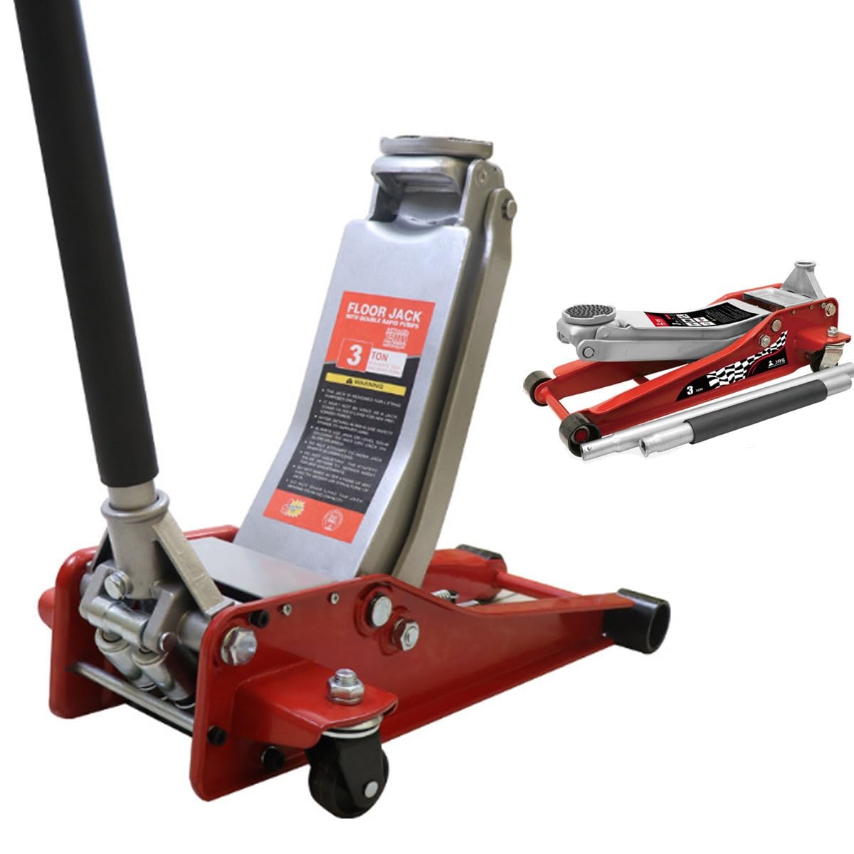 Cric Idraulico VEVOR 8 Tonnellate - Cilindro Sollevamento Motore, Base A Forcella, Per Garage E Officina